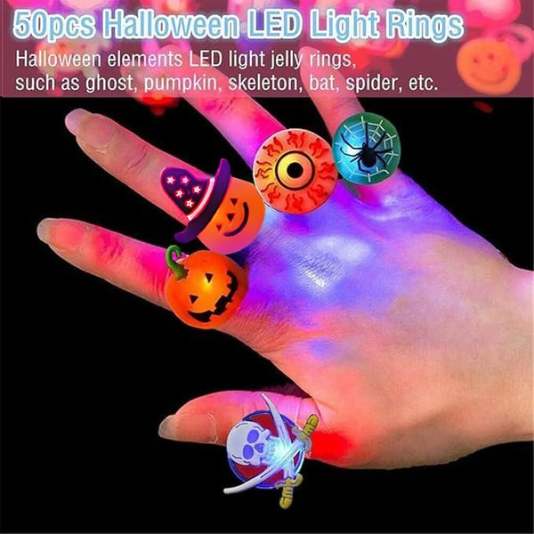 🎁 Hot Sale Promotion 49% OFF 🔥 Halloween 50Pcs LED glowing ring (Free Shipping)