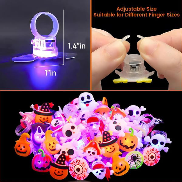 🎁 Hot Sale Promotion 49% OFF 🔥 Halloween 50Pcs LED glowing ring (Free Shipping)