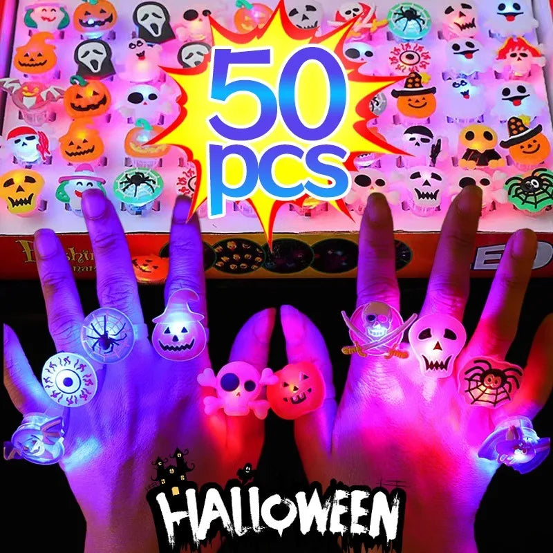 🎁 Hot Sale Promotion 49% OFF 🔥 Halloween 50Pcs LED glowing ring (Free Shipping)